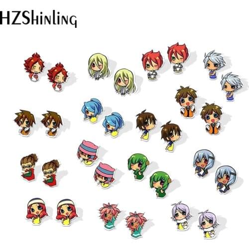 2019 New Inazuma Eleven Go Acrylic Earring Anime Chibi Stud Earrings Epoxy Fashion Earring
