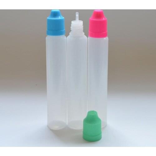 22pcs 30ml Soft Pen Shape Plastic Bottle With Colorful Cap E-Liquid Long Slim Empty Dropper Vail Free Shipping