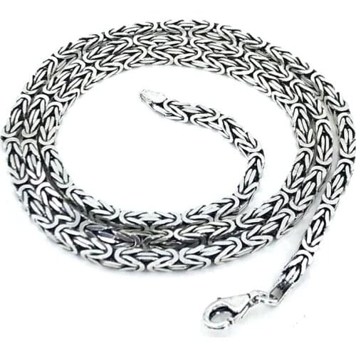 3.2mm 34 g 60 cm-Pointed Italian King Chain Silver Necklace