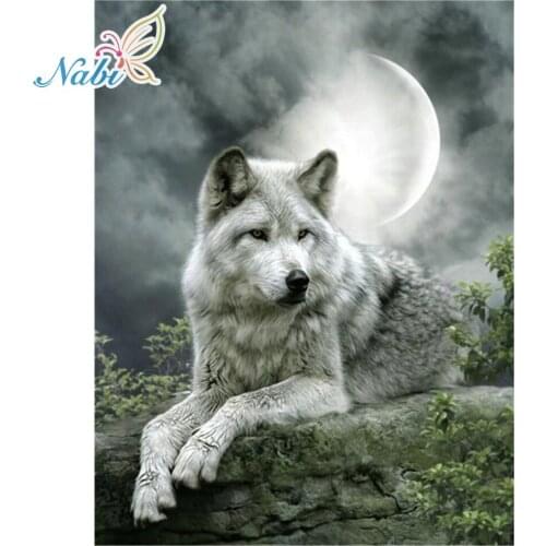 5d diy diamond painting full square Diamond embroidery animals wolf - diamond mosaic drill 475DD