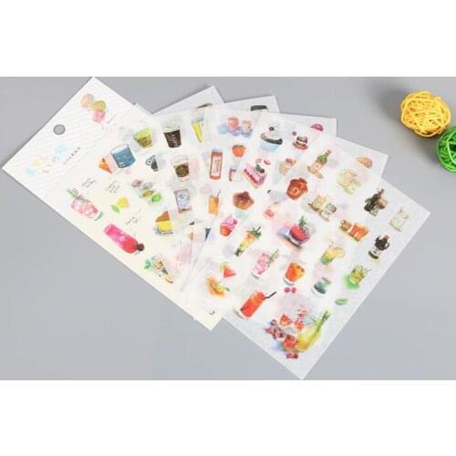 6pcs Drinks sticker paper Organizer Calendar Diary Book Planner Sticker Scrapbook Decoration Diary Sticker papeleria sale