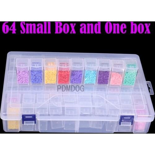 64/60 box Dismountable diamond painting Accessories Diamond Embroidery Cases PP plastics Box Organizer Home Storage boxes