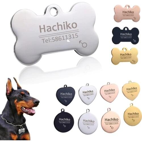 Stainless Steel Address Tags Goods Things for Cats Dog Products Collar Accessories Pet Anti-lost Pendant Personalise