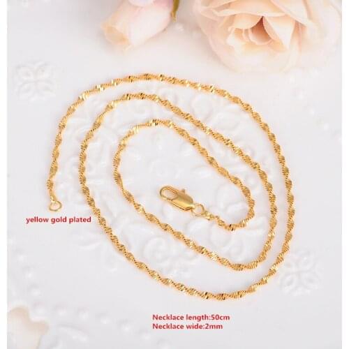 Bangrui Brand 4colors Chains Necklace For Men/Women Jewelry Gold Color 2MM Twisted Rope Chain Wholesale