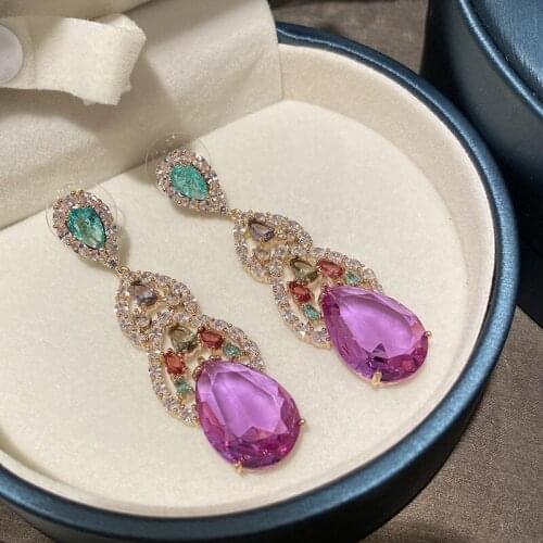 Bilincolor fashion big purple earring for women bohemia jewelry