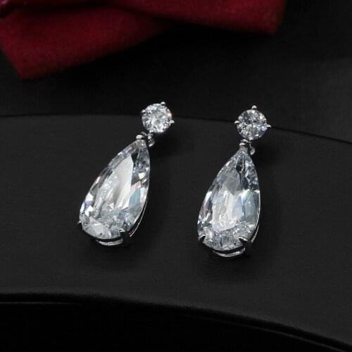 HUAMI Fine Jewelry for Women Earrings Dangle Drop Long Water Droplets Shape Oorringen Hangers Ear for Girls Gift