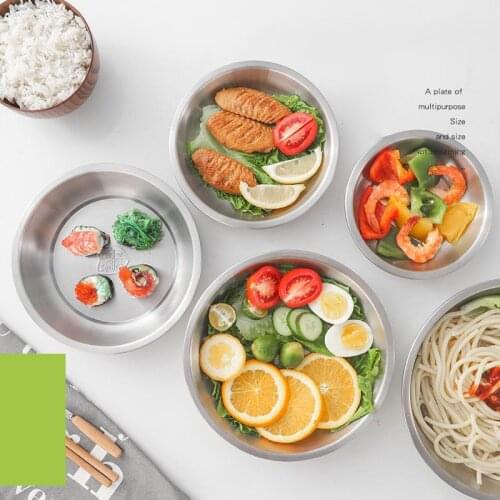 Round Dinner Plates Barbecue Tray Naturehike Dessert Travel Container Outdoor Camping 1PC Stainless Steel Dinner Plates