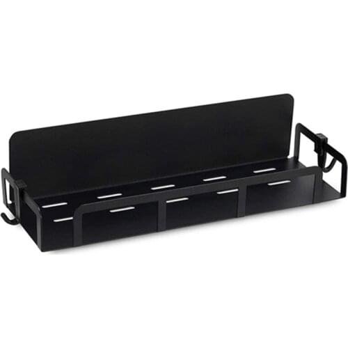 Magnetic Spice Rack Magnetic Refrigerator Shelf with 4 Hooks Rust-Proof Magnetic Shelf for Refrigerator Kitchen