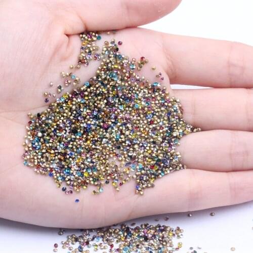 Mini Glass Pointback Rhinestones Many Colors ss4 1.5mm 1440pcs Shiny Stones Loose Strass Bead DIY Nails Art Phone Supplies