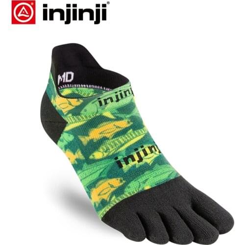 2021 Injinji Spectrum RUN Leight Weight No Show Coolmax Coil Deep Sea Reef Men Socks Calcetines Ciclismo Hombre Profesional Yoga