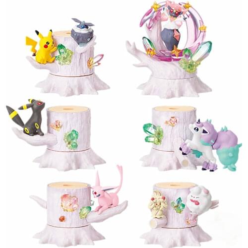 Genuine Tide Box Egg Pokemon Action Figure Model Forest Jenga Greninja Emolga Gengar Celebi Shaymin Desktop Features Toy