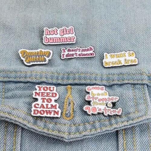 New Letter Alloy Brooch Bag Clothes Backpack Lapel Enamel Pin Badges Cartoon Jewelry Gift For Friend Men Women Accessories