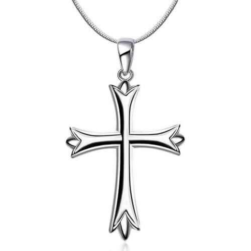 Kiteal Brand Mens & women Cross Pendant Necklace silver snake 18inch Chain Necklace Statement Jewelry