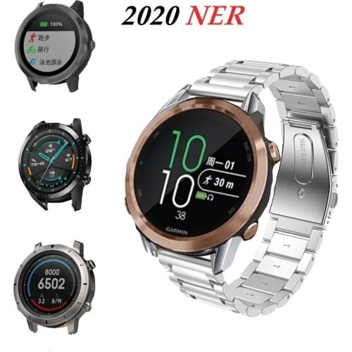 Three beads steel belt quick release Band For Garmin Vivoactive 4/3 For fenix Chronos For Garmin Forerunner 645 Band Bracelet