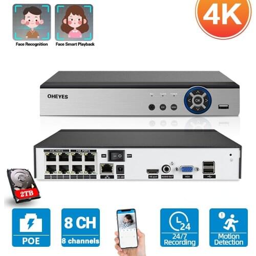 H.265 8CH 5MP 4MP POE NVR CCTV Network Video Recorder for POE IP Cameras P2P XMEYE CCTV NVR Video Surveillance System 8 Channel