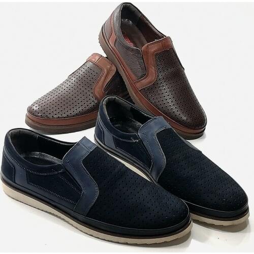 MALE TO MALE. 100% LEATHER. BROWN AND NAVY BLUE COLOR. ORTHAPEDIC. COMFORT. DAILY SHOES. LUXURY.SOFT. BREATHABLE SUMMER SHOES QUALİTY