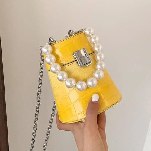 Crocodile pattern Tote Bucket bag 2021 Fashion New High-quality PU Leather Womens Designer Handbag Chain Shoulder Messenger Bag