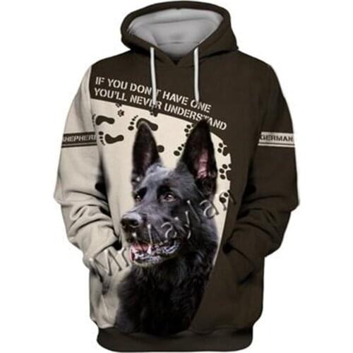 Unisex 3D German Shepherd Graphic Hoodie Harajuku Hoodie Alt Clothing Animal Crossing Streetwear Oversized Hoodie Pullover QW-26