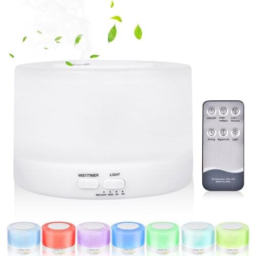 500ml Ultrasonic Acoustic Air Humidifier Aroma Diffuser Mist Maker with Controller 7Colorful night Light 2Levels Timer Yoga Home