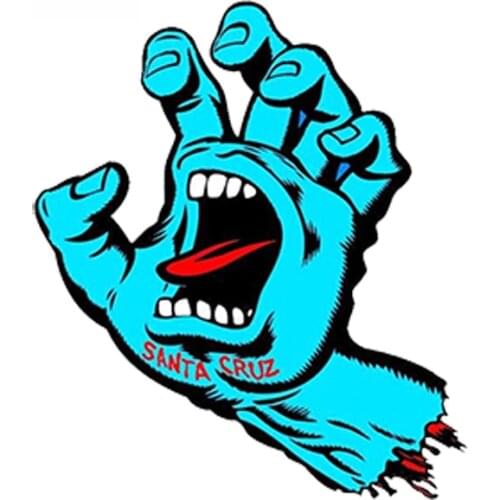 Car Styling VINYL STICKERS SANTA CRUZ SCREAMING HAND AUTO CAR STICKER SURF SKATEBOARD Waterproof Accessories 13cm X 9cm
