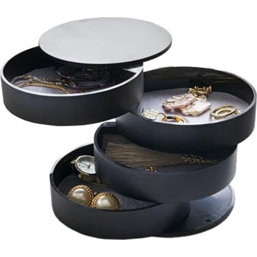 Rotatable 360° Jewelry Storage Boxs Creative Plastic Place Jewellery Earrings Ring Pendant Multi-Function Display Case Organizer