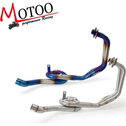 Motoo - Motorcycle Exhaust Muffler Link Mid Pipe System Steel Exhaust full system for Yamaha MT03 MT-03 R25 R3 2016-2018 Slip-On