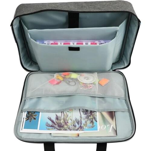 Embroidery Project Bag Sewing Accessories Supplies Storage Organzier Zipper Suicase Needlework Travel Bag for Cross Stitch DIY