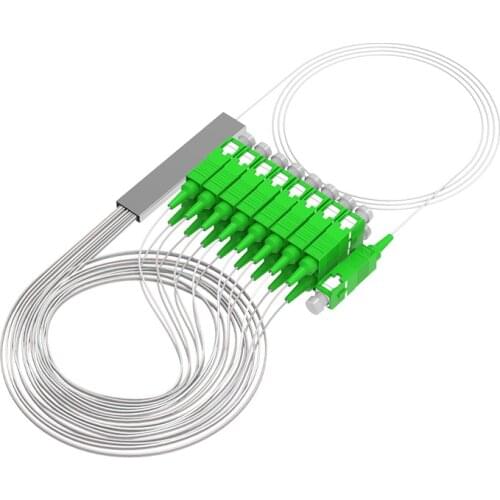 10PCS 1x8 1x16 1x32 SC APC fiber optic plc splitter steel tube cable 2 way 4way 8 way 16 way optical PLC splitter