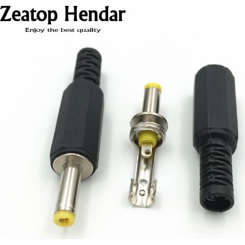 10Pcs 4.0mmX1.7mm DC Power Male Plug Connector Adapter Plastic Handle Yellow Head