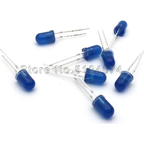 100pcs 5MM/F5 blue light emitting diode DIP LED lamp round head LED blue light super bright short pin