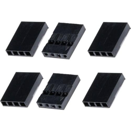 100pcs Dupont Head 2.54mm 4P 1X4P Dupont Plastic Shell Pin Head Connector Jumper Wire Cable Housing Plug Female