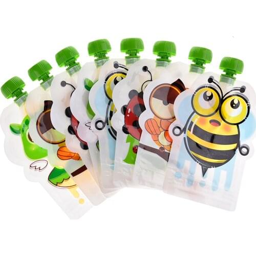 150ml Food Pouch Storage Bag Double Zipper Set Of 8 PCS BPA-Free Reusable Sealed Complementary Food Pouch Storage Bag Homemade