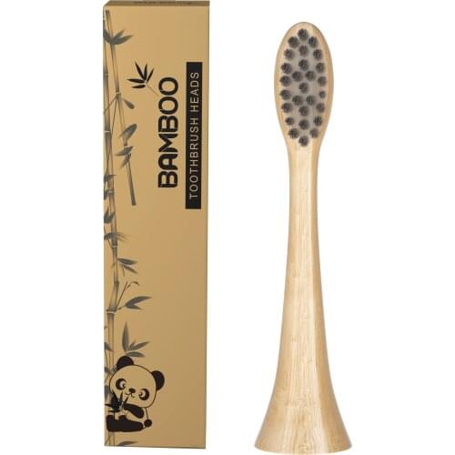 2Pcs Eco Friendly Soft Bristle Biodegradable Replacement Electric Toothbrush Bamboo Charcoal Heads For Phillps sonicare
