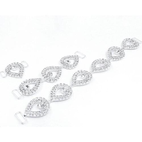 2018 Bikini Rhinestone Chain Buckle Trims Silver Yard Belt Connector For Jewelry Making Diamond Crystal Bodychain Crochet Charm