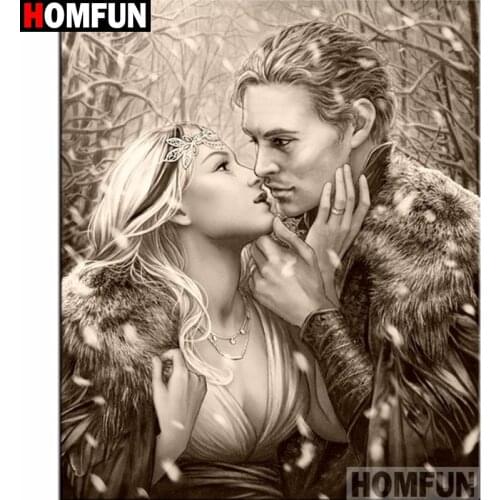 HOMFUN Full Square/Round Drill 5D DIY Diamond Painting "Cartoon couple" Embroidery Cross Stitch 5D Home Decor Gift A15437