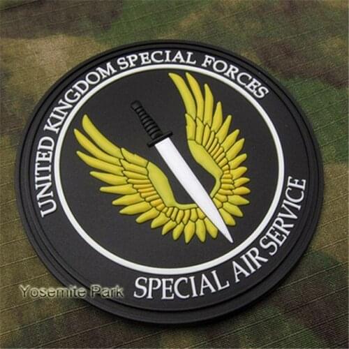 British SAS Patch special forces Patches UK army Military Patches hook back Armband Tactical rubber For cloth Jackets