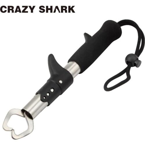 Crazy Shark Stainless Steel Portable Fish Lip Griper Fish holder Grabber Tackle EVA Handle