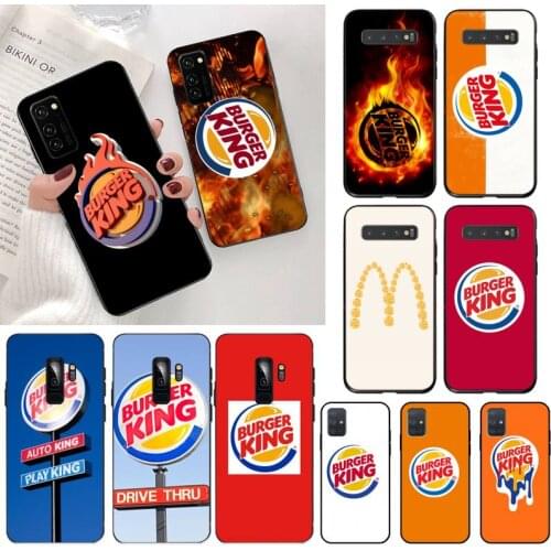 CUTEWANAN burger king burgerking Logo Black Soft Shell Phone Case Capa for Samsung S20 plus Ultra S6 S7 edge S8 S9 plus S10 5G