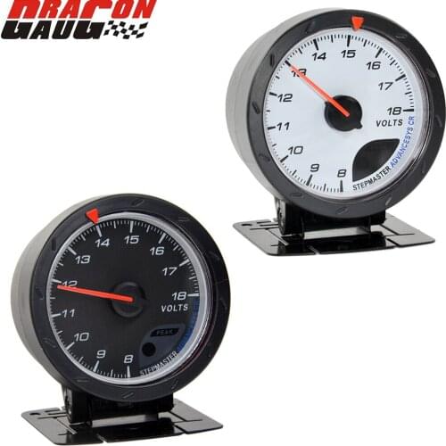 Dragon 60mm Auto Car Motorcycle Motorboat Volt Gauge 8-18 Voltage Meter Stepping Motor Self Check Function Free Shipping