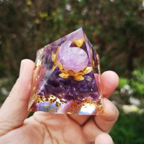 Healing Crystals Chakra Stones Emf Protection Orgone For Positive Meditation Pyramid Pyramid Quartz Reiki Energy Energy Wit U9J3