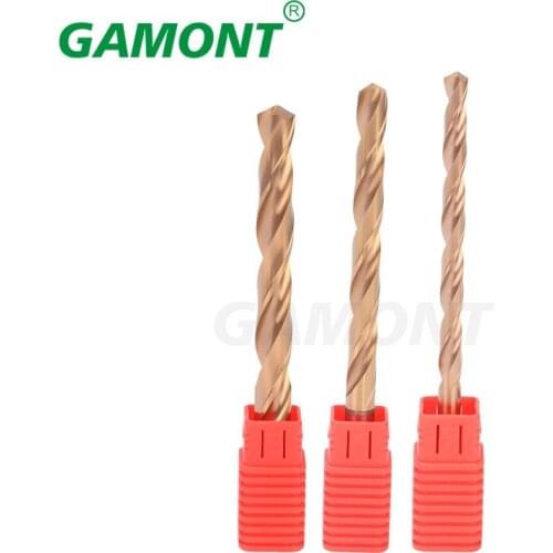 GAMONT Carbide Alloy 3D Drill Tungsten Steel Super Hard Stainless Twist Bit Straight Handle Solid Interval Bronze For CNC Metal