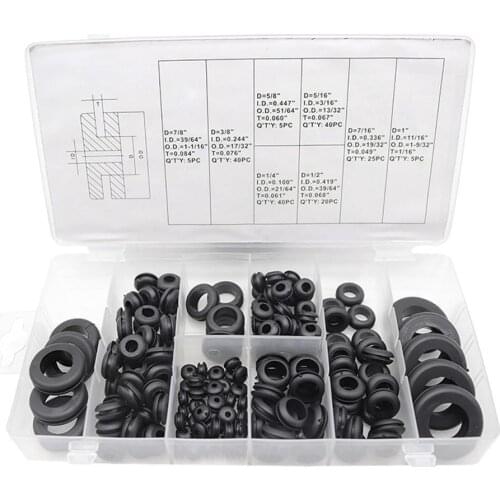 180pcs/set o-ring kit Rubber Gaskets black seal o ring gaskets set Waterproof NBR Seal Ring With Plactic Box Kit