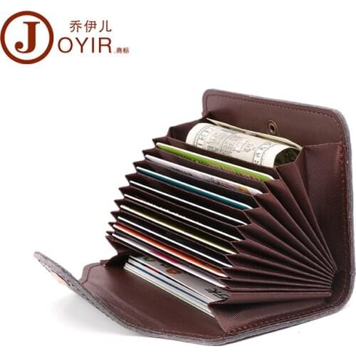 Genuine Leather Business Short Purse Card Holder Purse Bank Credit Card ID Holders Women Travel Cards Wallet cardholder Wallet