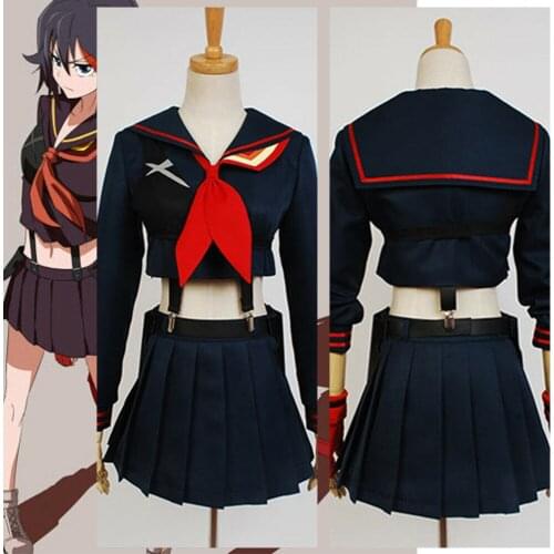 Kill LA Kill Cosplay Ryuko Ryuuko Matoi Senketsu Cosplay Costume Top+Skirt Uniform For Girls