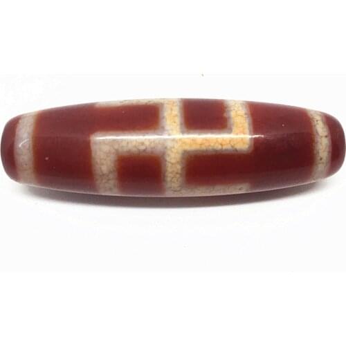 Red Natural Chalcedony One eyed and Swastika 15mm*55mm Pendant Powerful Amulet Tibetan Dzi Beads Loosing Beads Free Shipping