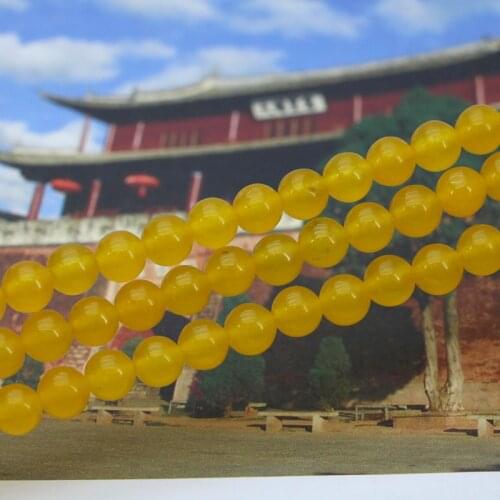 Wholesale!6mm yellow chalcedony round loose beads 15" DIY handmade suitable for women jewelry making design