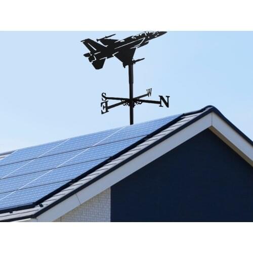 Weather Vane with Aircraft Ornament, Practical Wind Direction Indicator, Roof Mount Farm Scene Home Outdoor Garden Crafts