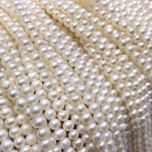 MADALENA SARARA Wholesale 4-6mm Freshwater Pearl Pearl Strand Fine Luster For DIY Jewelry Making Women Pearl Necklace