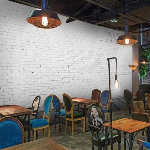 Milofi custom 3D wallpaper mural white brick wall three-dimensional wallpaper living room bedroom decoration painting wallpaper