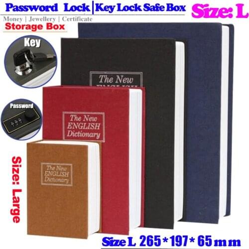 New Design Storage L Safe Box Dictionary Secret Book Piggy Bank Money Hidden Security Locker Cash Jewellery With Key Lock